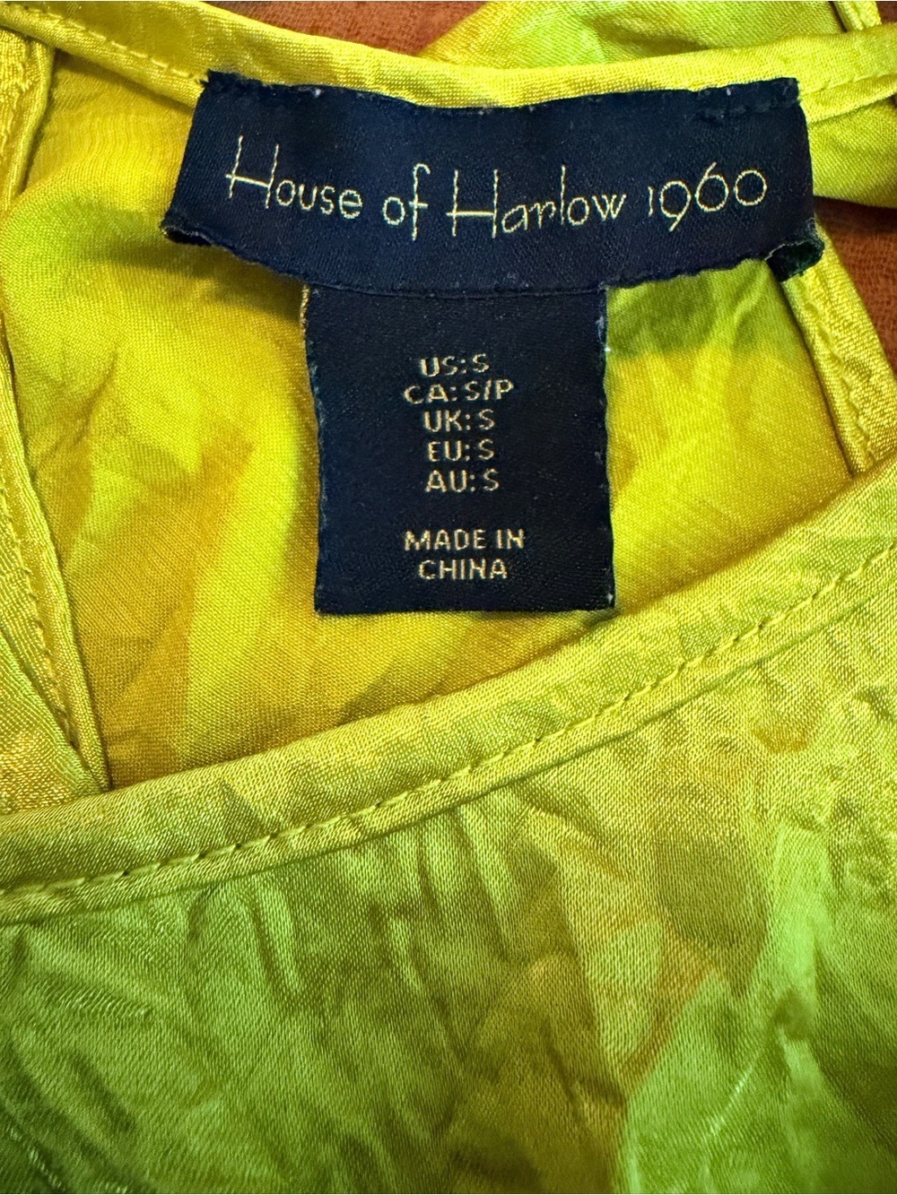 House of Harlow 1960 Metallic Chartreuse Maxi Dress Size Small - Picture 2 of 10